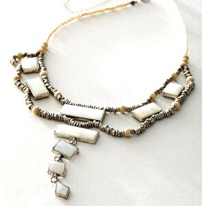 Free People Mother of Pearl Chunk Necklacee